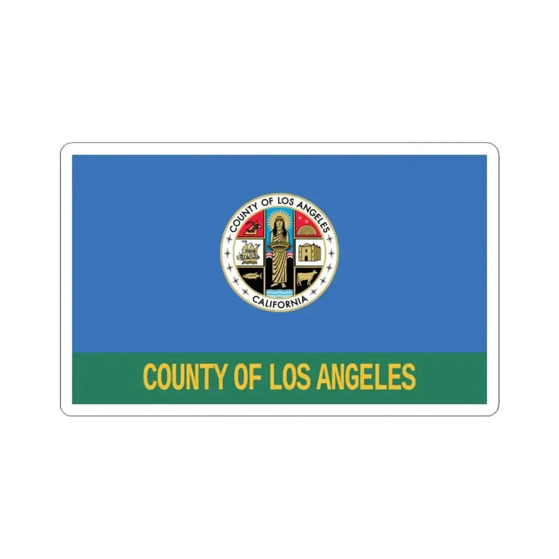 Flag of Los Angeles County California (United States) STICKER Vinyl Kiss-Cut Decal 3 Inch White - The Sticker Space