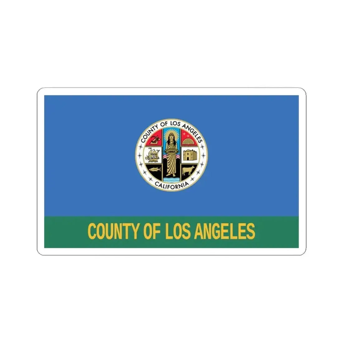 Flag of Los Angeles County California (United States) STICKER Vinyl Kiss-Cut Decal 4 Inch White - The Sticker Space