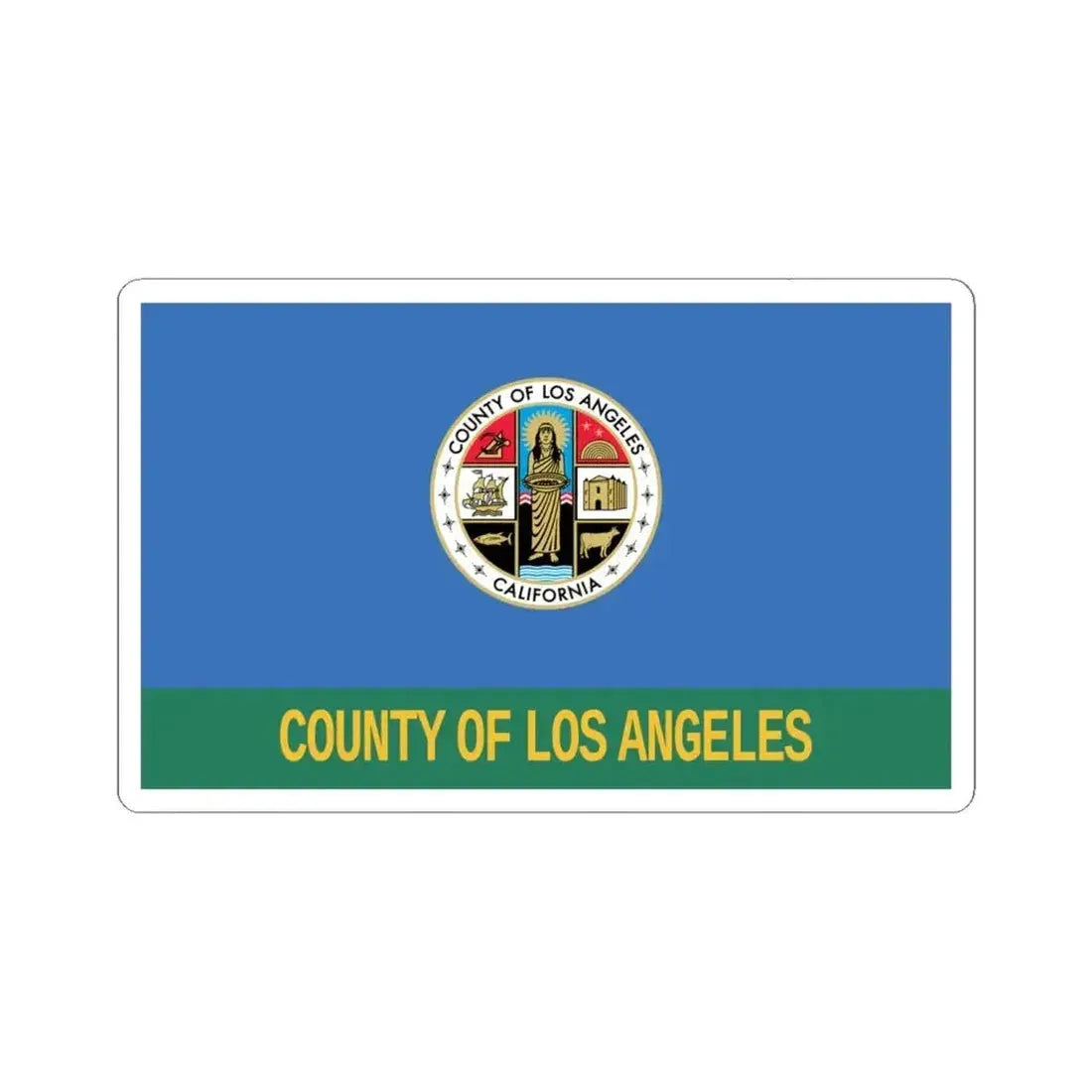 Flag of Los Angeles County California (United States) STICKER Vinyl Kiss-Cut Decal 6 Inch White - The Sticker Space