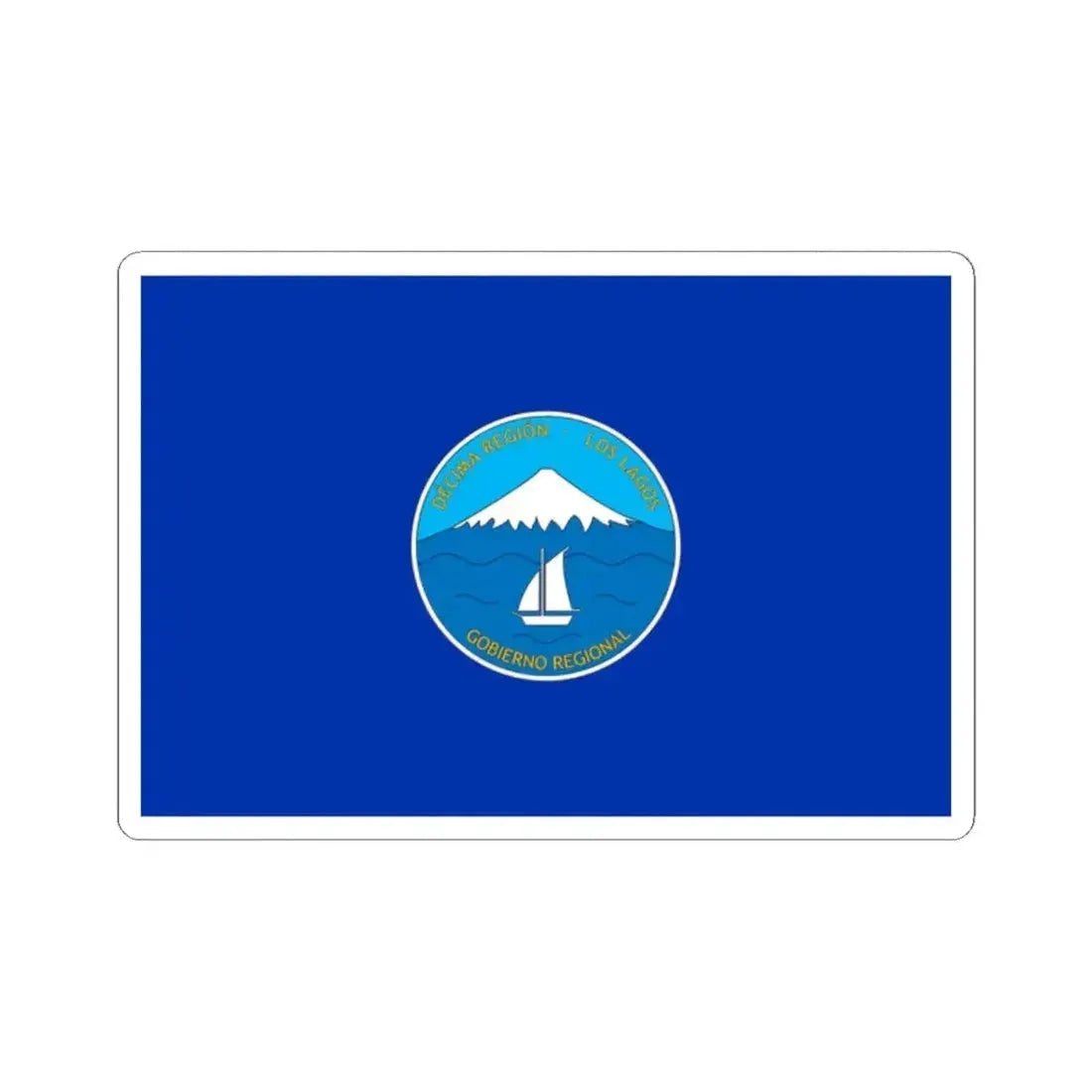 Flag of Los Lagos Region -2013 (Chile) STICKER Vinyl Kiss-Cut Decal 2 Inch White - The Sticker Space