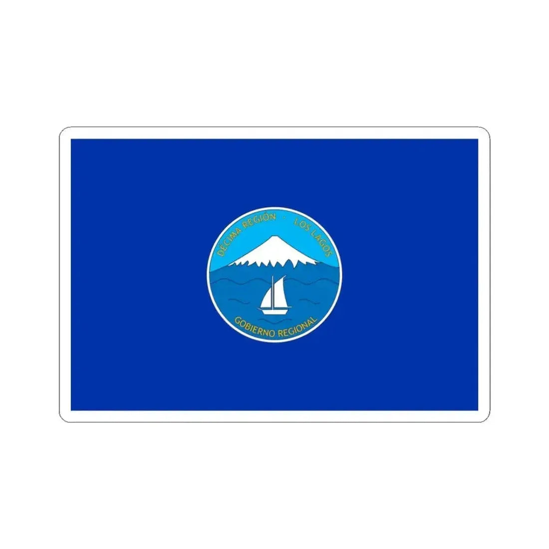 Flag of Los Lagos Region -2013 (Chile) STICKER Vinyl Kiss-Cut Decal 3 Inch White - The Sticker Space