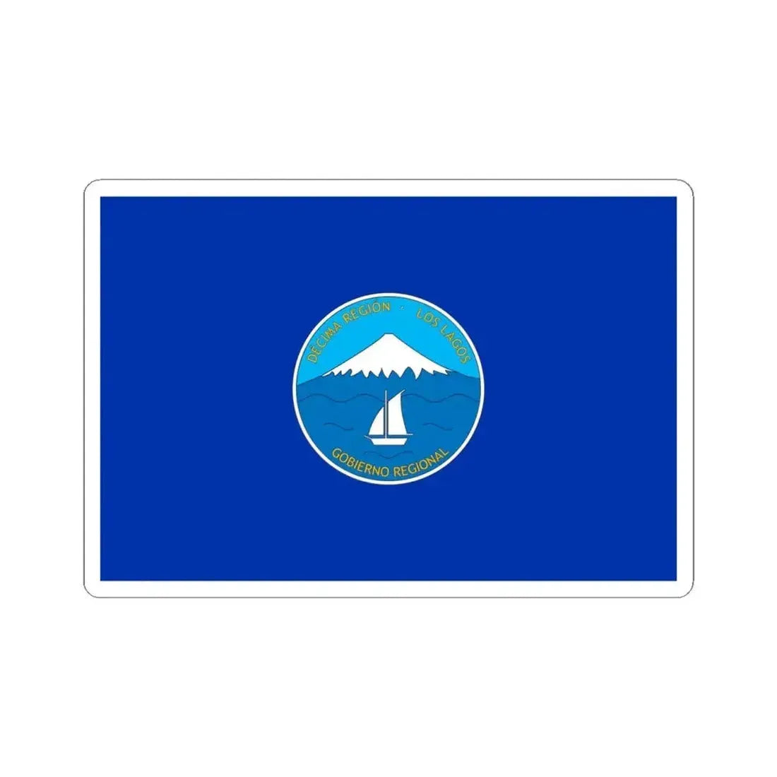 Flag of Los Lagos Region -2013 (Chile) STICKER Vinyl Kiss-Cut Decal 4 Inch White - The Sticker Space