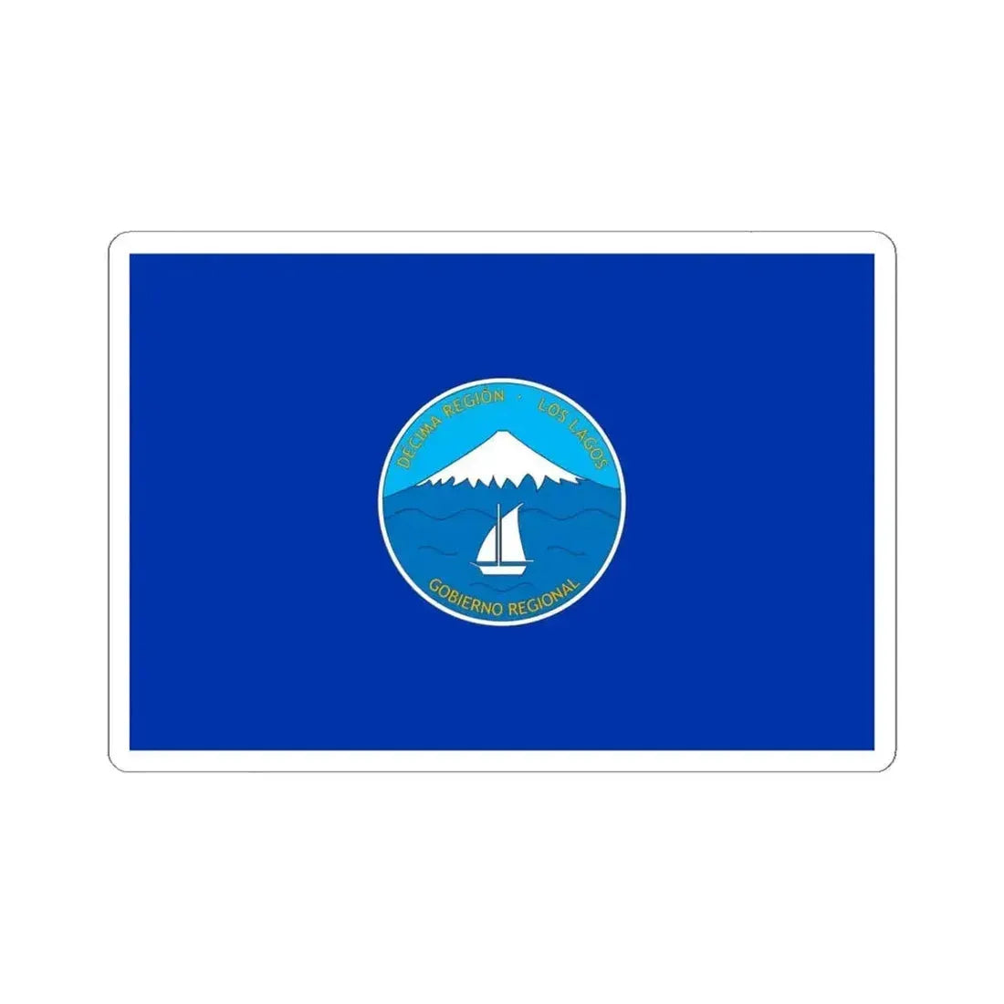 Flag of Los Lagos Region -2013 (Chile) STICKER Vinyl Kiss-Cut Decal 6 Inch White - The Sticker Space