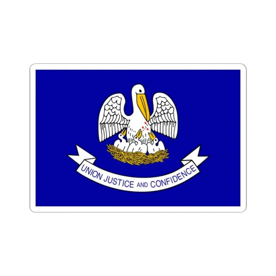 Flag of Louisiana 2006-2010 (United States) STICKER Vinyl Kiss-Cut Decal 2 Inch White - The Sticker Space