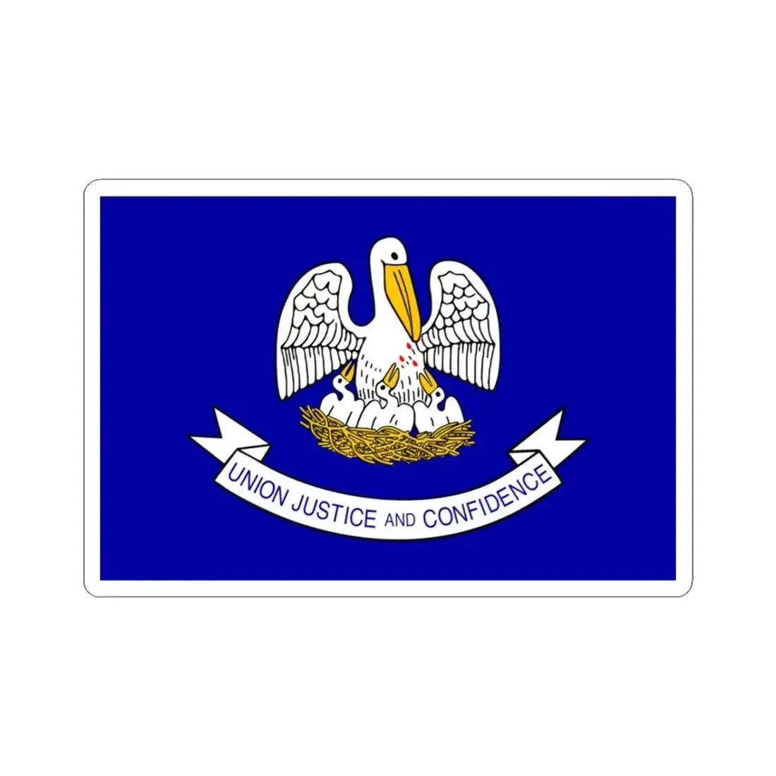Flag of Louisiana 2006-2010 (United States) STICKER Vinyl Kiss-Cut Decal 3 Inch White - The Sticker Space