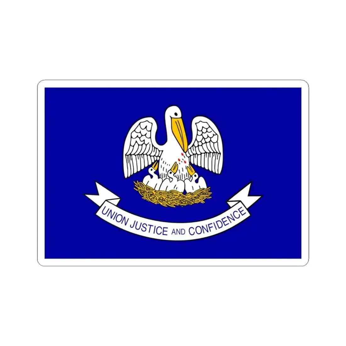 Flag of Louisiana 2006-2010 (United States) STICKER Vinyl Kiss-Cut Decal 4 Inch White - The Sticker Space