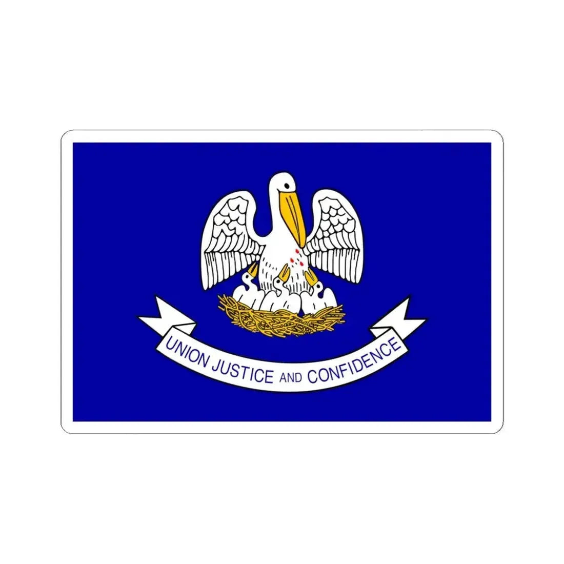 Flag of Louisiana 2006-2010 (United States) STICKER Vinyl Kiss-Cut Decal 6 Inch White - The Sticker Space