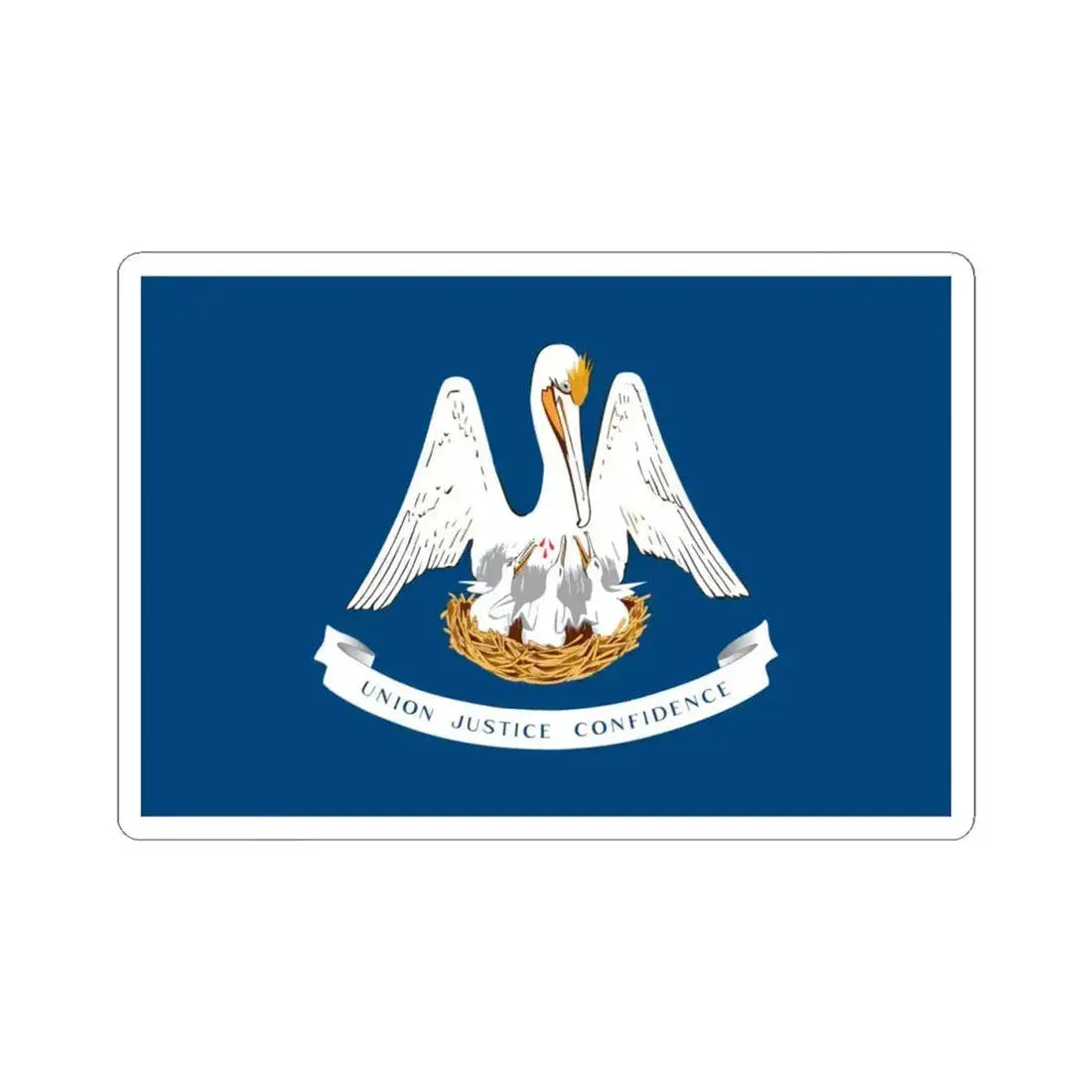 Flag of Louisiana 3-2 (United States) STICKER Vinyl Kiss-Cut Decal 4 Inch White - The Sticker Space
