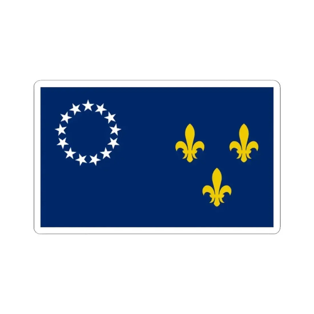 Flag of Louisville Kentucky 1934-2003 (United States) STICKER Vinyl Kiss-Cut Decal 2 Inch White - The Sticker Space