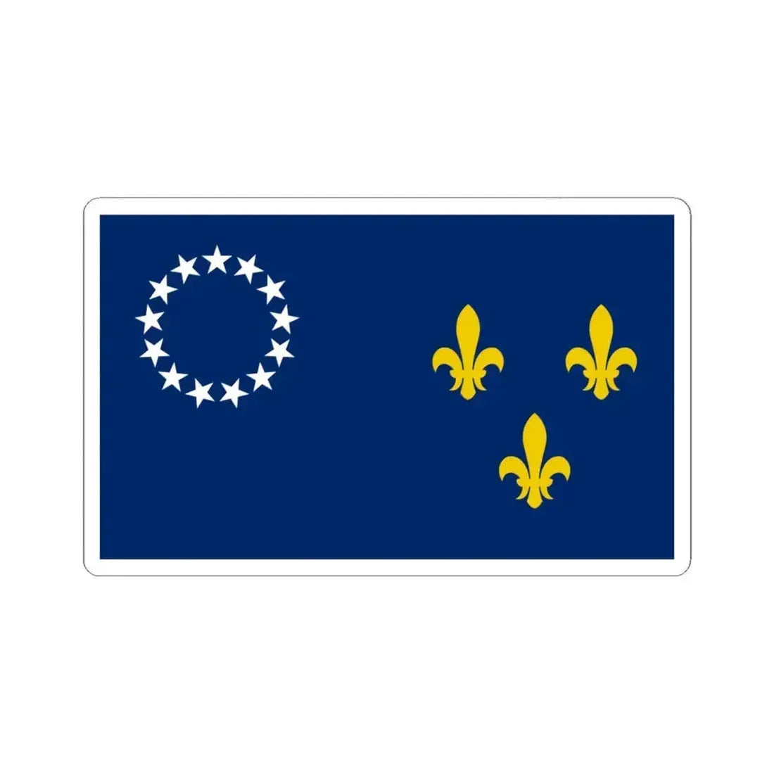 Flag of Louisville Kentucky 1934-2003 (United States) STICKER Vinyl Kiss-Cut Decal 6 Inch White - The Sticker Space