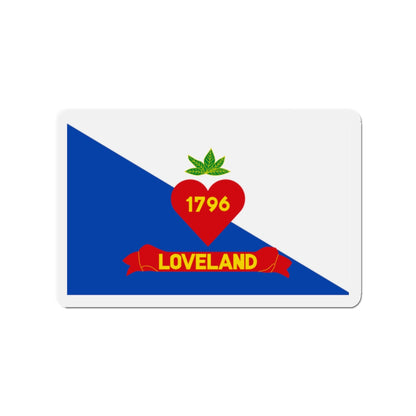 Flag of Loveland Ohio - Die-Cut Magnet-2" x 2"-The Sticker Space