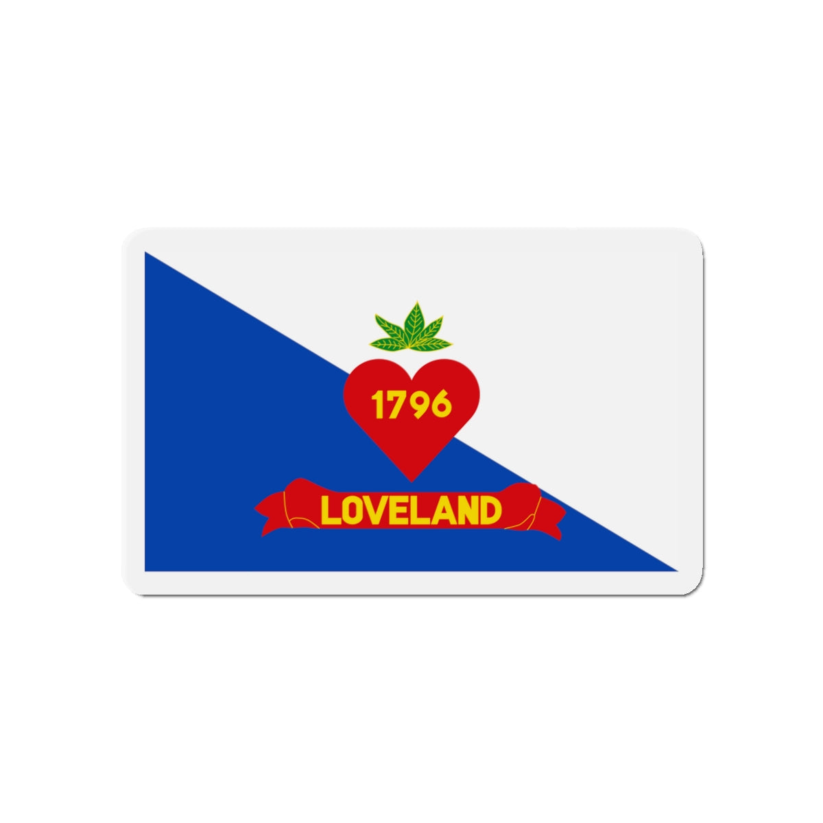 Flag of Loveland Ohio - Die-Cut Magnet-4" x 4"-The Sticker Space