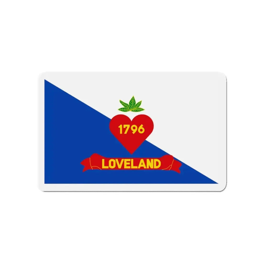 Flag of Loveland Ohio - Refrigerator Magnet 3 Inch - The Sticker Space