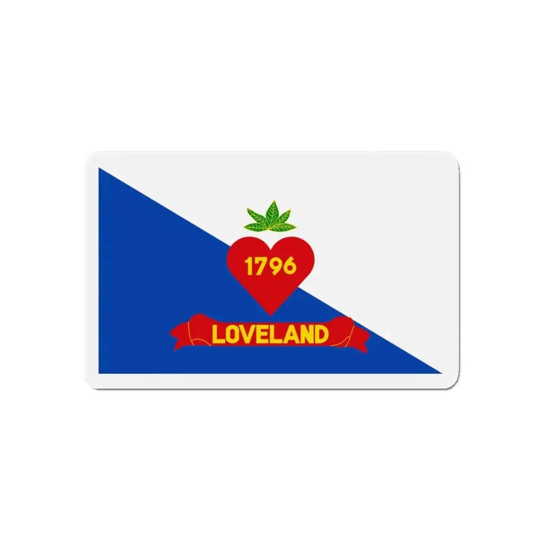 Flag of Loveland Ohio - Refrigerator Magnet 5 Inch - The Sticker Space