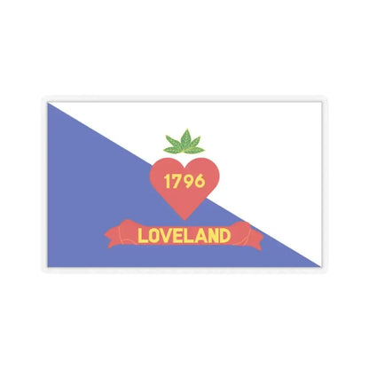 Flag of Loveland, Ohio - STICKER Vinyl Kiss-Cut Decal 2 Inch Transparent - The Sticker Space