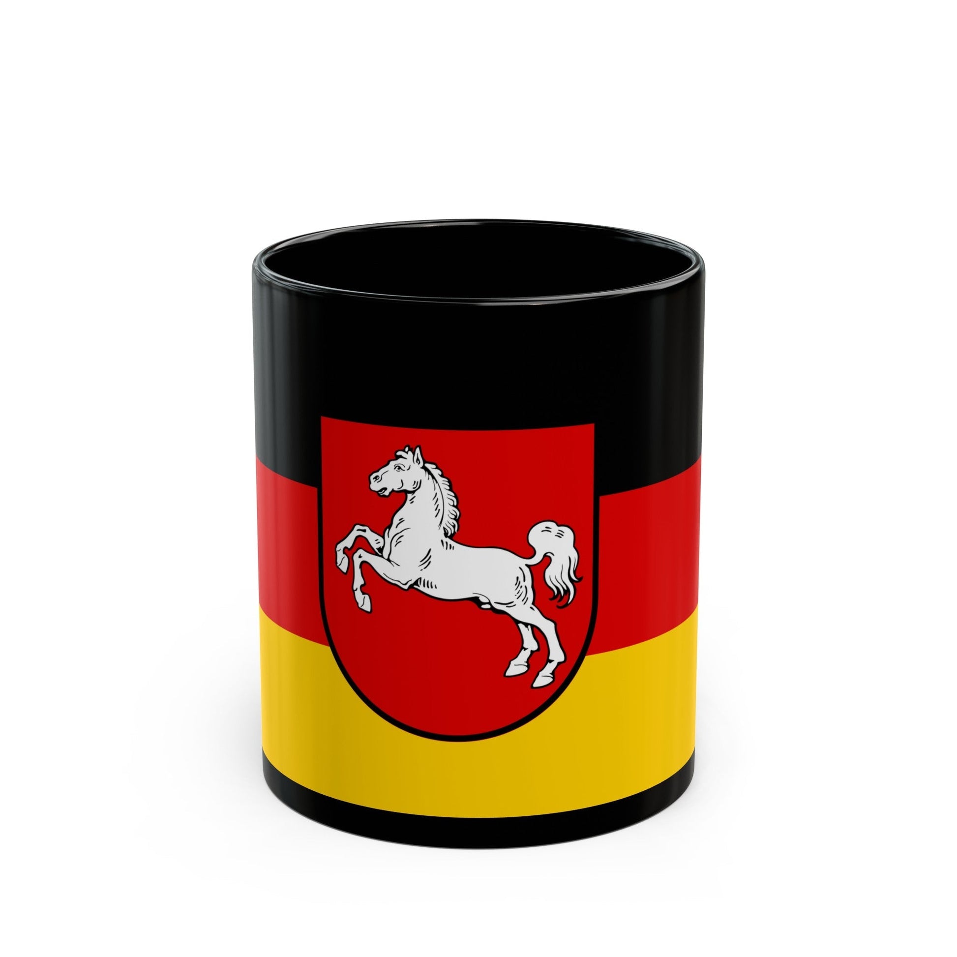 Flag of Lower Saxony Germany - Black Coffee Mug-11oz-The Sticker Space