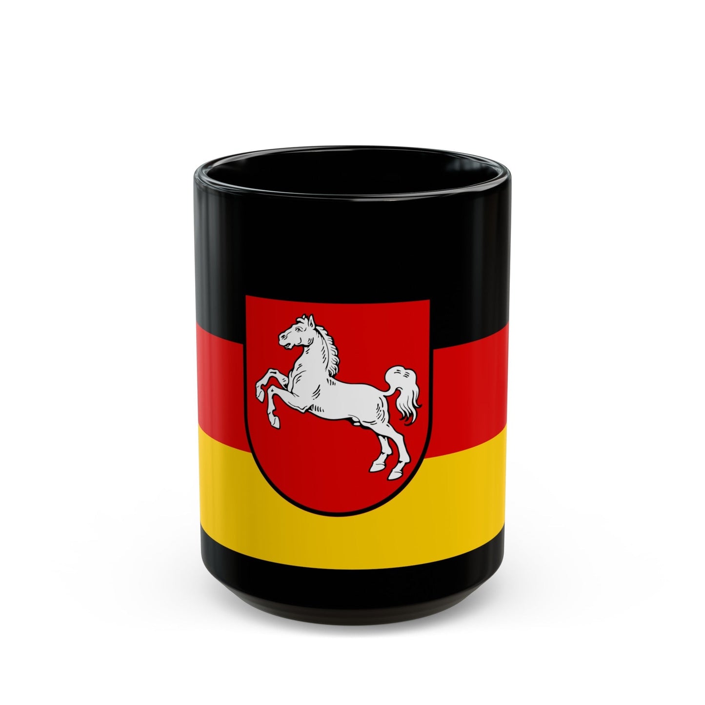 Flag of Lower Saxony Germany - Black Coffee Mug-15oz-The Sticker Space