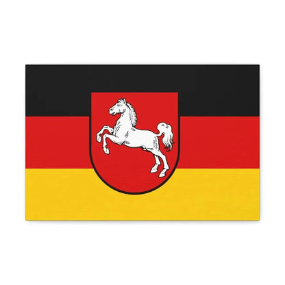 Flag of Lower Saxony Germany - Canvas Wall Art 18″ x 12″ 1.25" - The Sticker Space