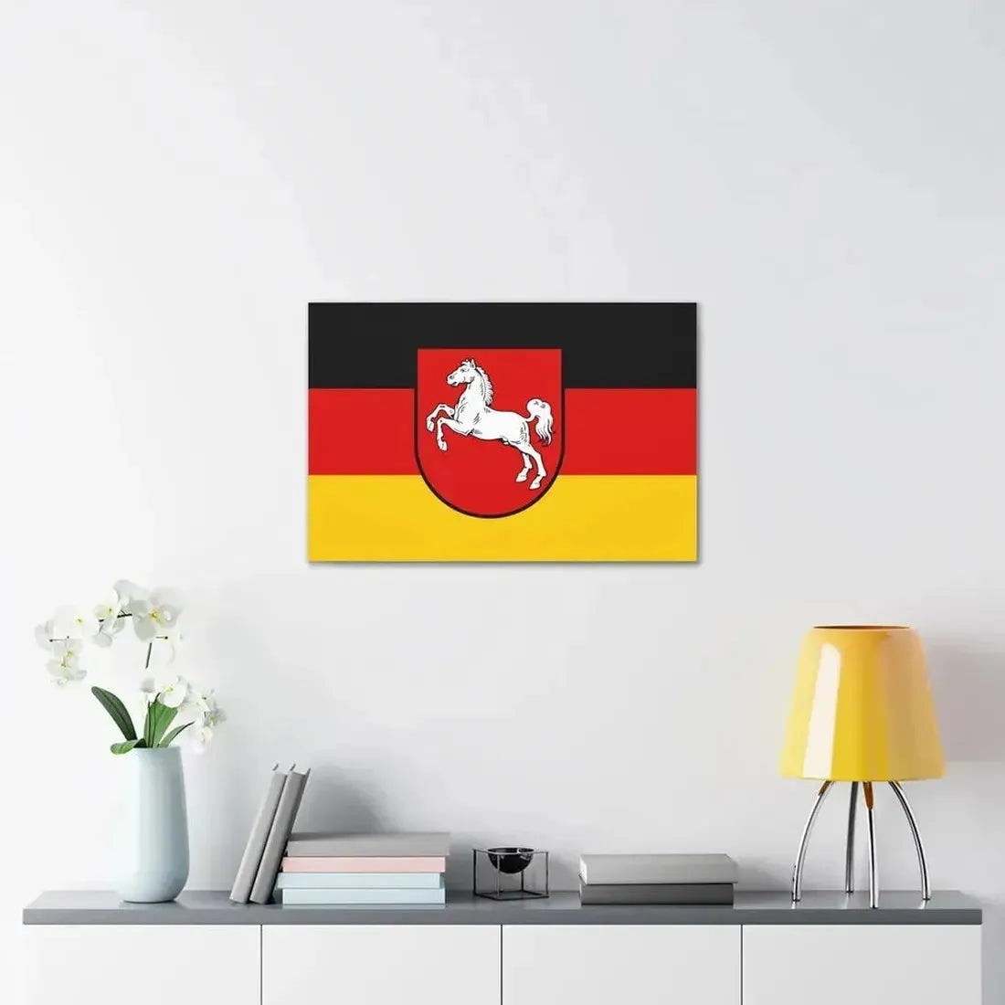 Flag of Lower Saxony Germany - Canvas Wall Art - The Sticker Space