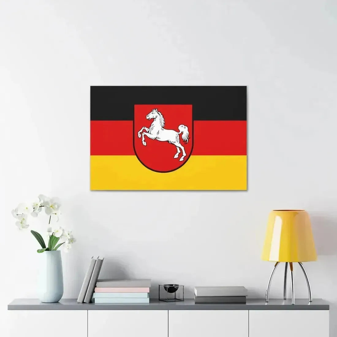 Flag of Lower Saxony Germany - Canvas Wall Art - The Sticker Space