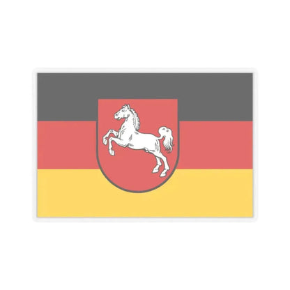Flag of Lower Saxony Germany - STICKER Vinyl Kiss-Cut Decal 2 Inch Transparent - The Sticker Space
