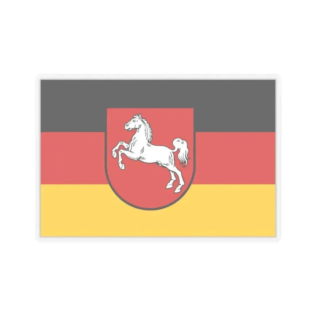 Flag of Lower Saxony Germany - STICKER Vinyl Kiss-Cut Decal 3 Inch Transparent - The Sticker Space