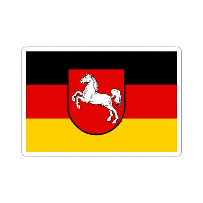 Flag of Lower Saxony Germany - STICKER Vinyl Kiss-Cut Decal 3 Inch White - The Sticker Space