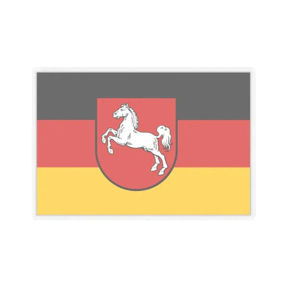 Flag of Lower Saxony Germany - STICKER Vinyl Kiss-Cut Decal 4 Inch Transparent - The Sticker Space