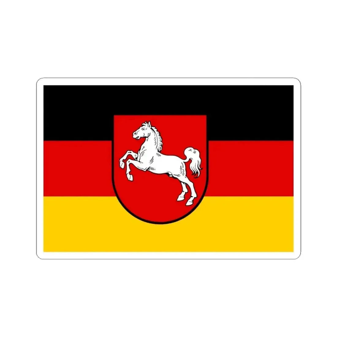 Flag of Lower Saxony Germany - STICKER Vinyl Kiss-Cut Decal 4 Inch White - The Sticker Space