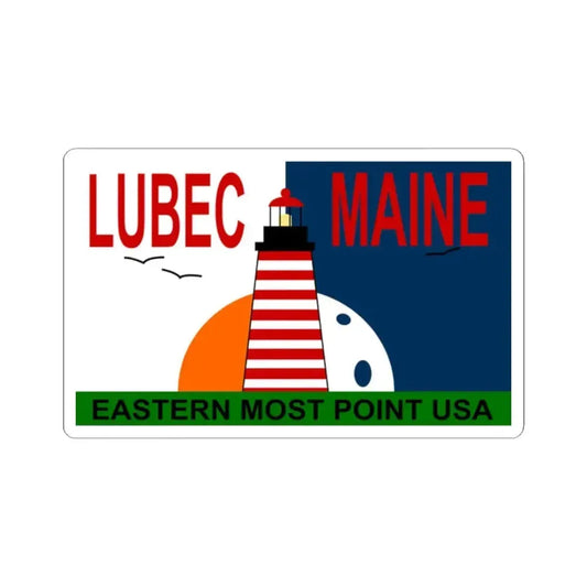 Flag of Lubec Maine (United States) STICKER Vinyl Kiss-Cut Decal 2 Inch White - The Sticker Space