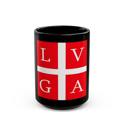 Flag of Lugano Switzerland - Black Coffee Mug-15oz-The Sticker Space