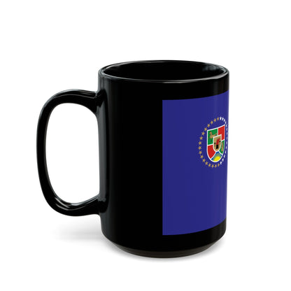 Flag of Luhansk Oblast Ukraine - Black Coffee Mug-The Sticker Space