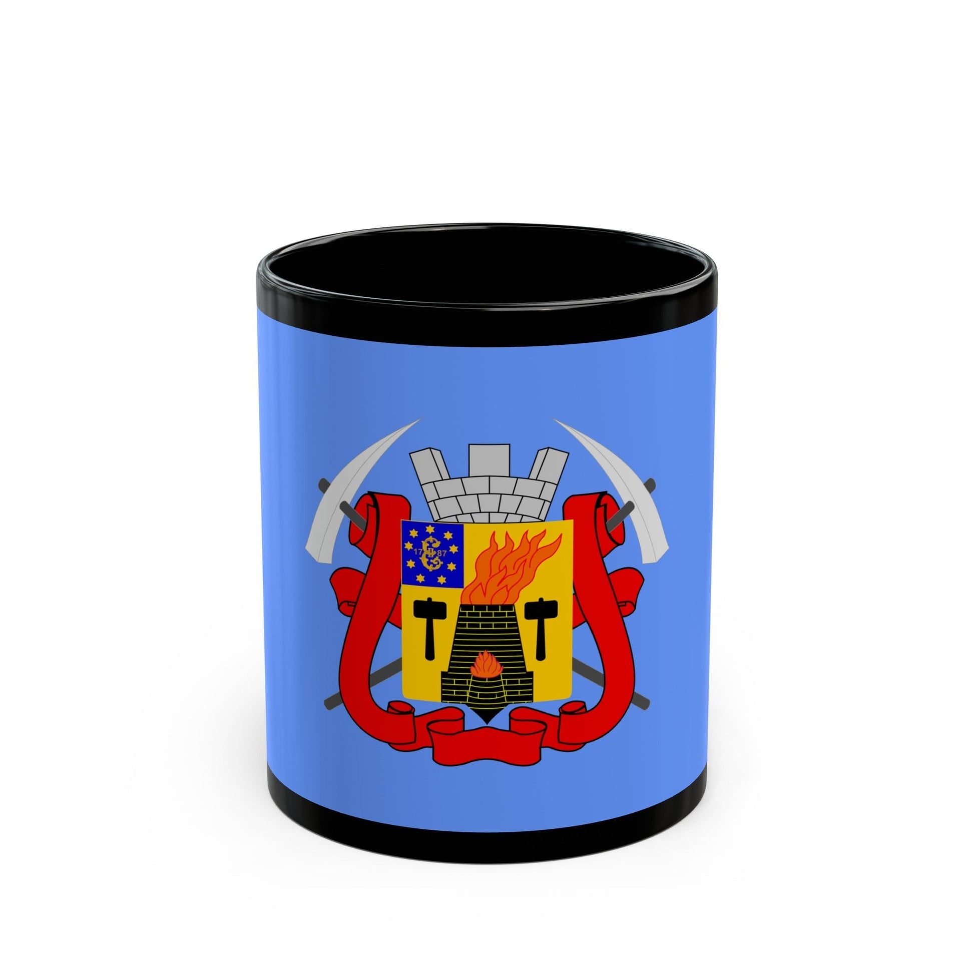 Flag of Luhansk Ukraine - Black Coffee Mug-11oz-The Sticker Space