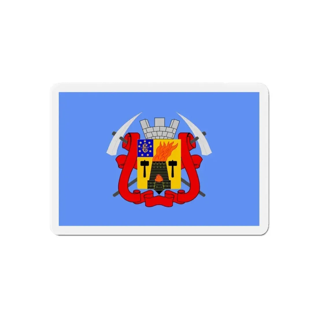 Flag of Luhansk Ukraine - Refrigerator Magnet 6 Inch - The Sticker Space