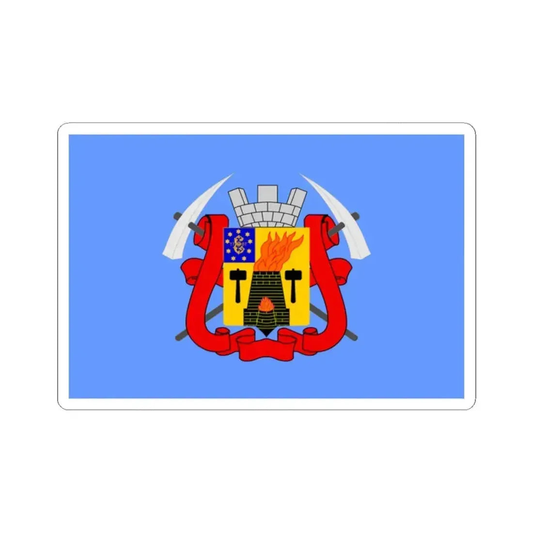 Flag of Luhansk Ukraine - STICKER Vinyl Kiss-Cut Decal 2 Inch White - The Sticker Space
