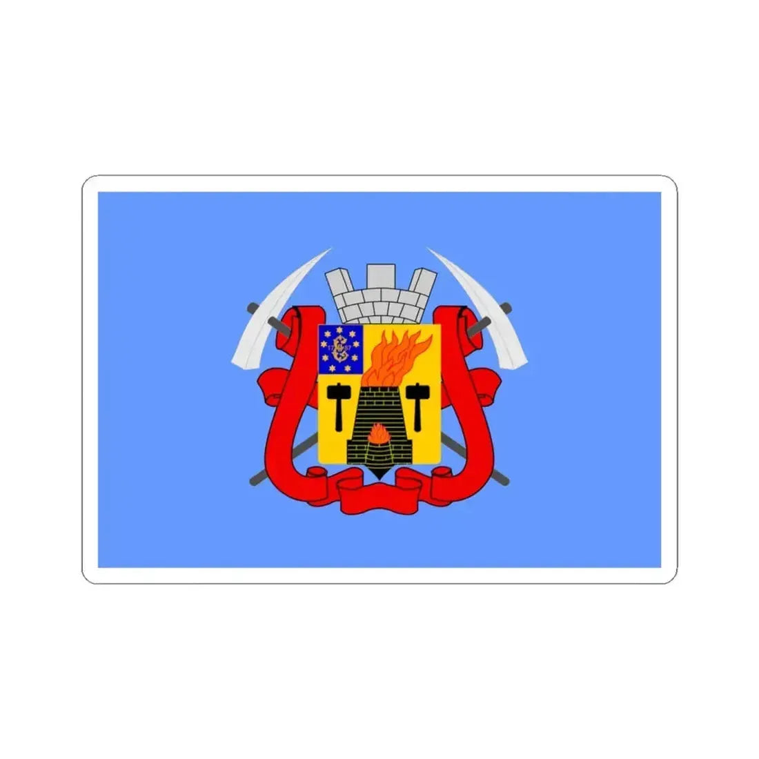 Flag of Luhansk Ukraine - STICKER Vinyl Kiss-Cut Decal 3 Inch White - The Sticker Space