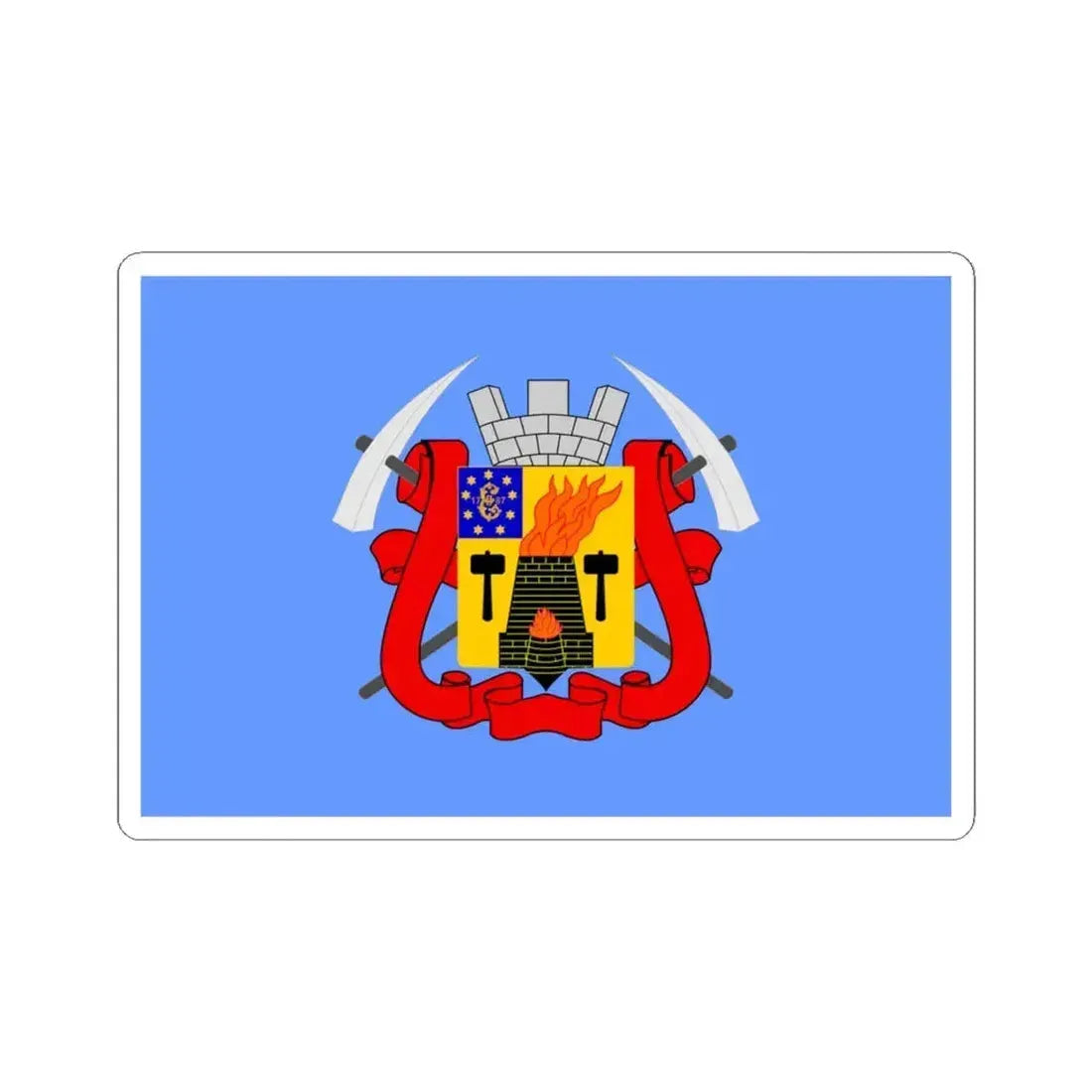 Flag of Luhansk Ukraine - STICKER Vinyl Kiss-Cut Decal 4 Inch White - The Sticker Space
