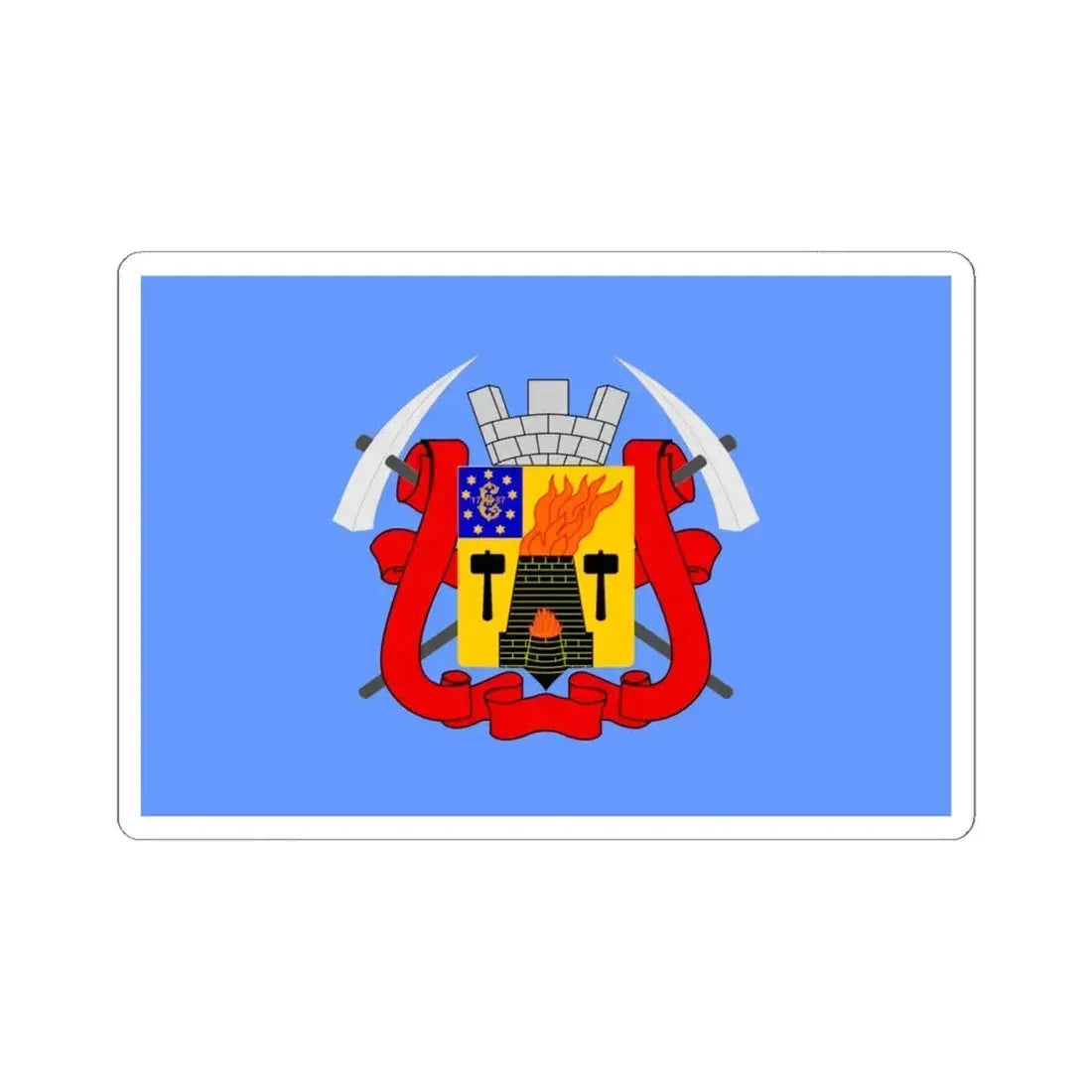 Flag of Luhansk Ukraine - STICKER Vinyl Kiss-Cut Decal 6 Inch White - The Sticker Space