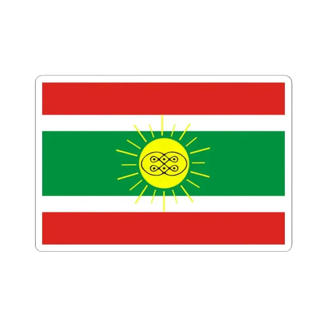 Flag of Lunda Tchokwe (Angola) STICKER Vinyl Kiss-Cut Decal 2 Inch White - The Sticker Space
