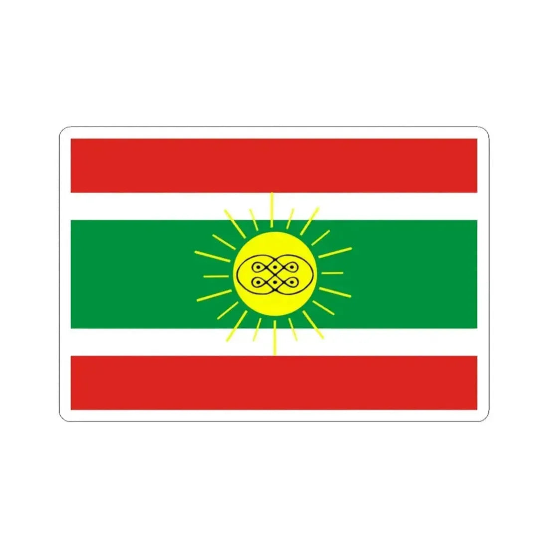 Flag of Lunda Tchokwe (Angola) STICKER Vinyl Kiss-Cut Decal 3 Inch White - The Sticker Space