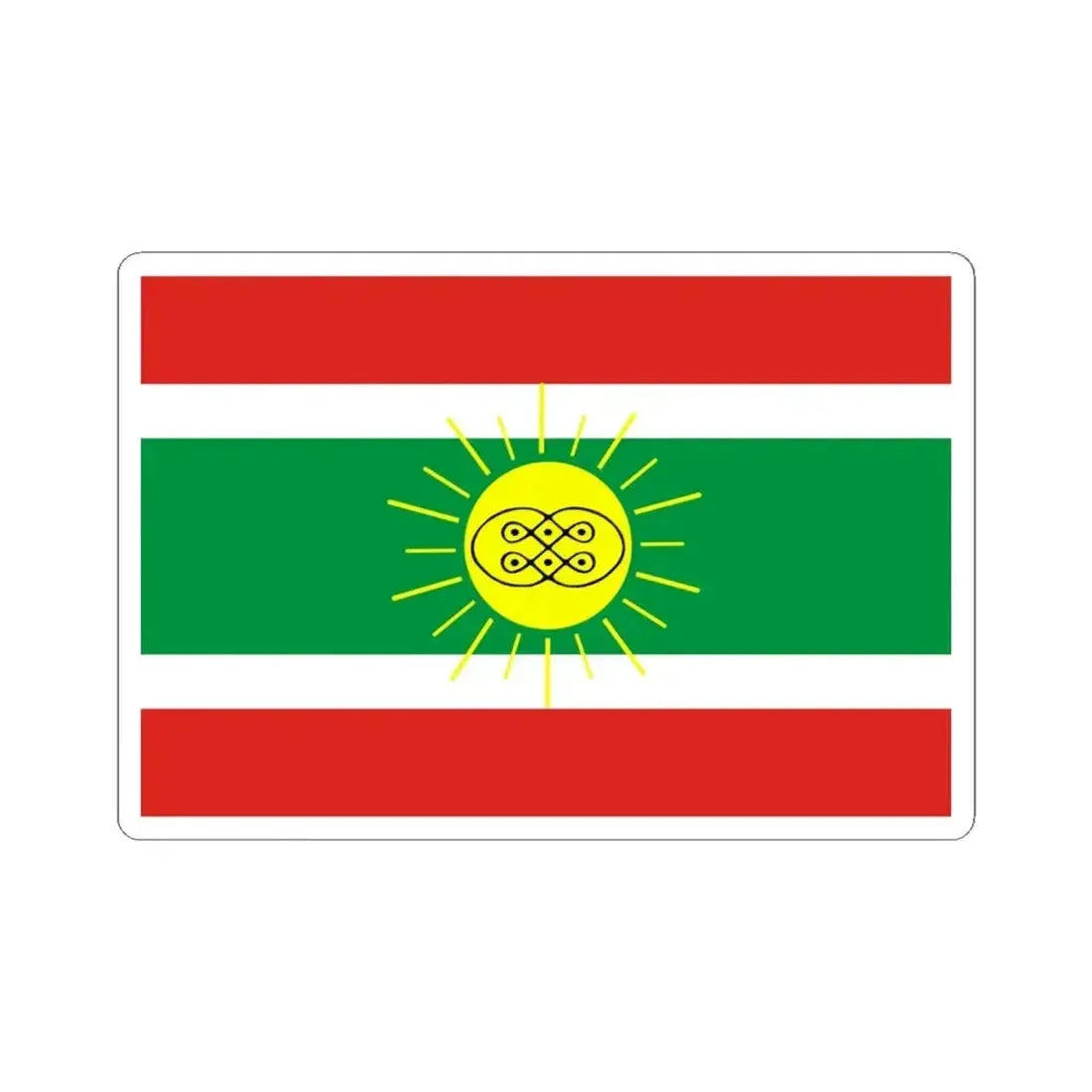 Flag of Lunda Tchokwe (Angola) STICKER Vinyl Kiss-Cut Decal 4 Inch White - The Sticker Space