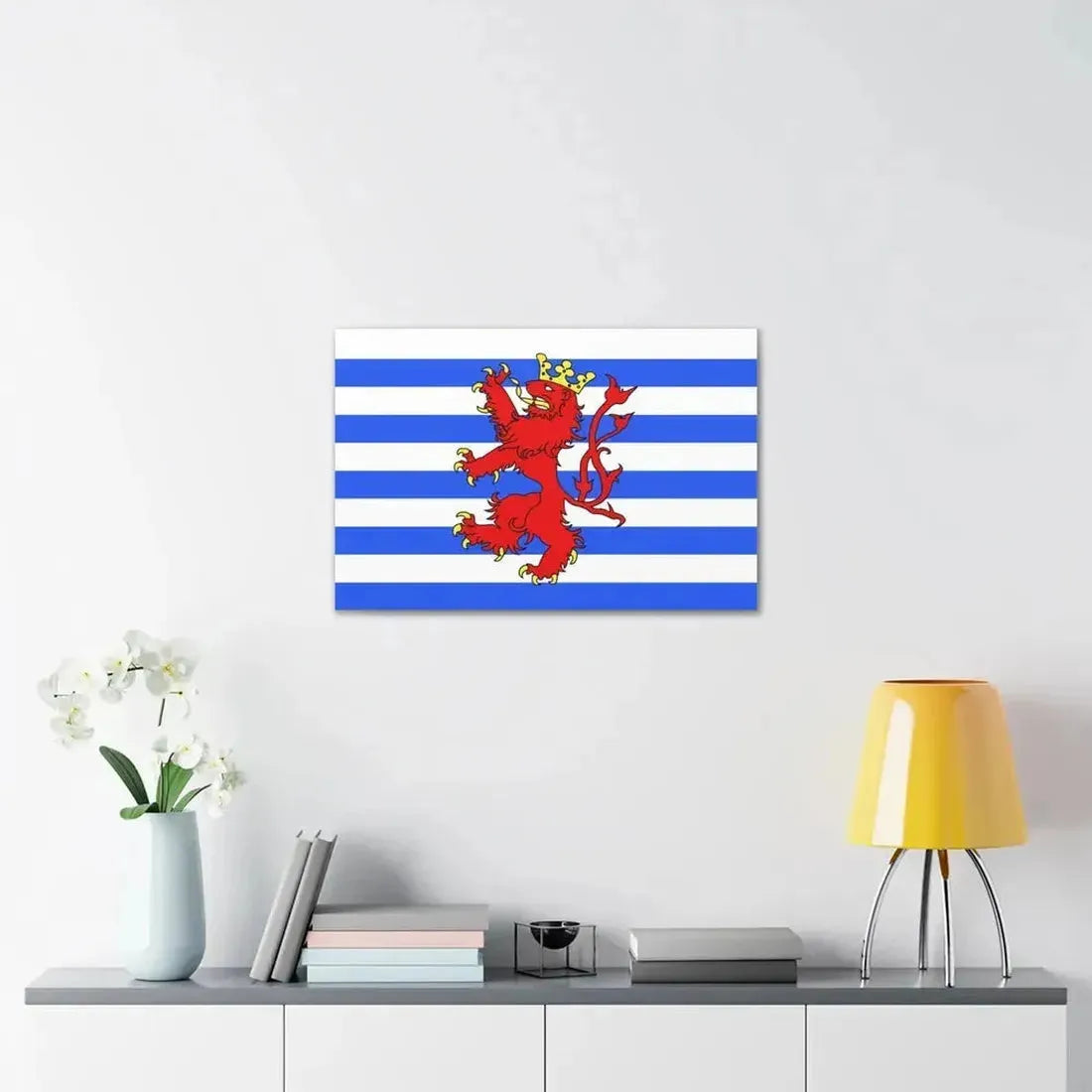 Flag of Luxembourg Belgium - Canvas Wall Art - The Sticker Space