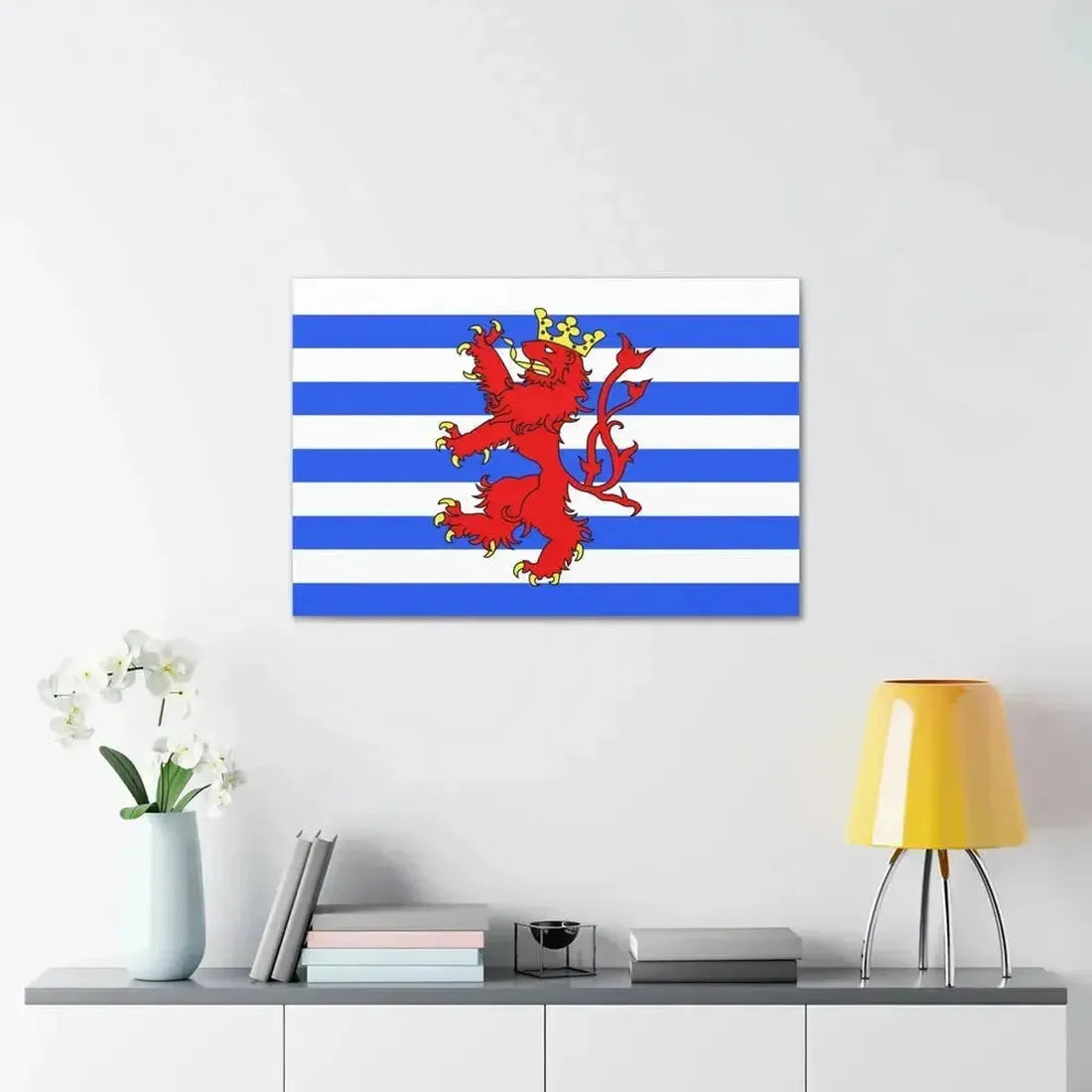 Flag of Luxembourg Belgium - Canvas Wall Art - The Sticker Space
