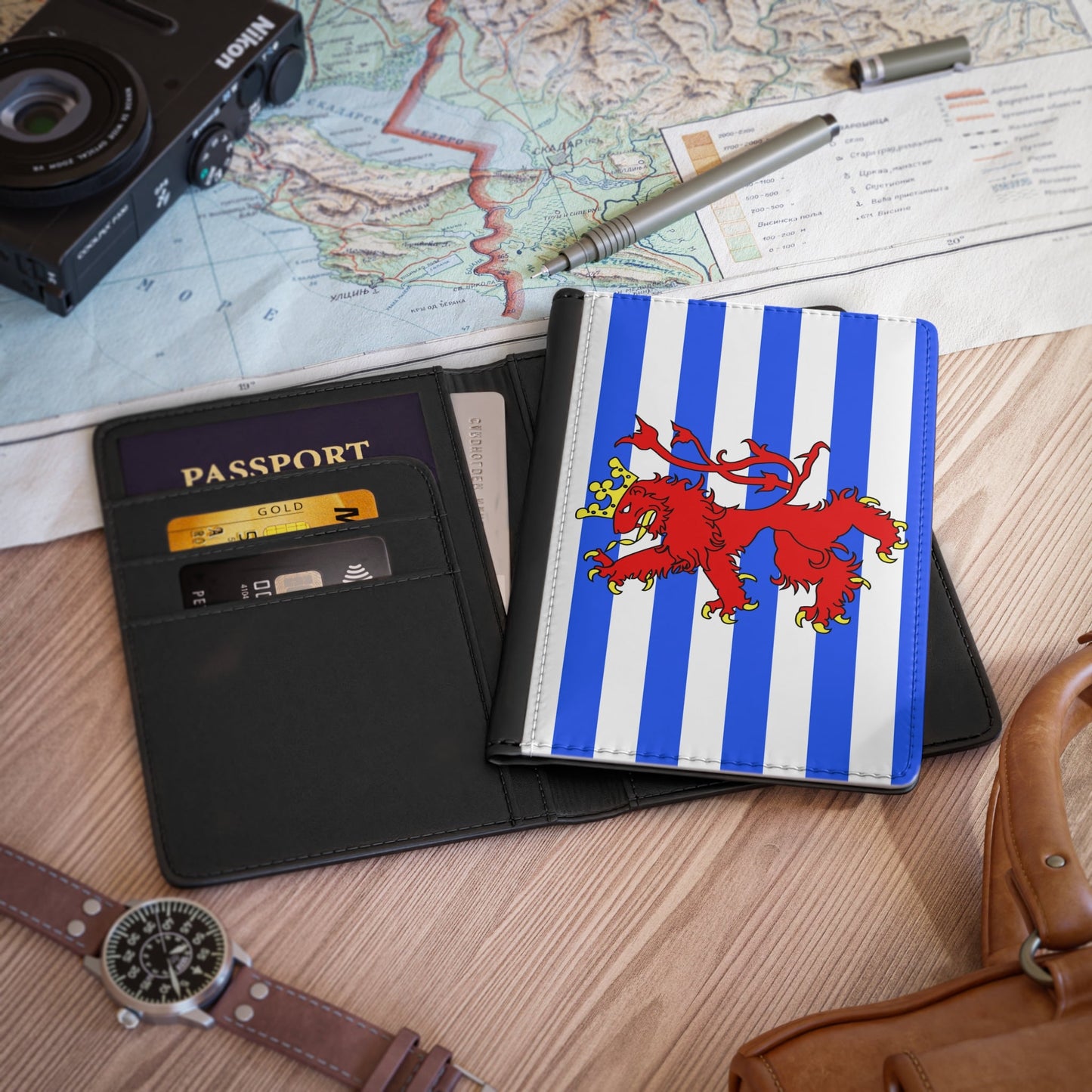 Flag of Luxembourg Belgium - Passport Holder-3.9" x 5.8"-The Sticker Space