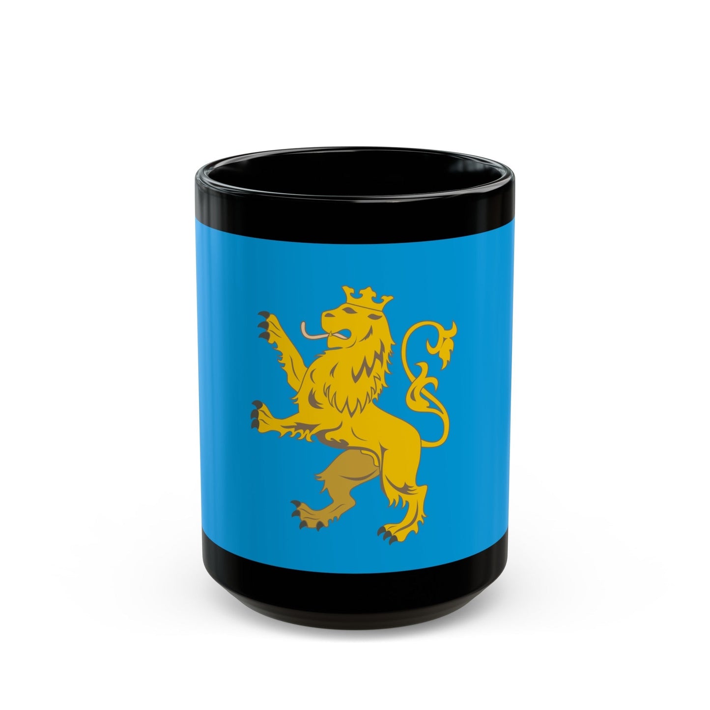 Flag of Lviv Oblast Ukraine - Black Coffee Mug-15oz-The Sticker Space