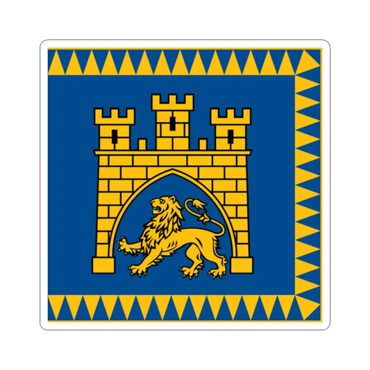 Flag of Lviv (Ukraine) STICKER Vinyl Kiss-Cut Decal 2 Inch White - The Sticker Space