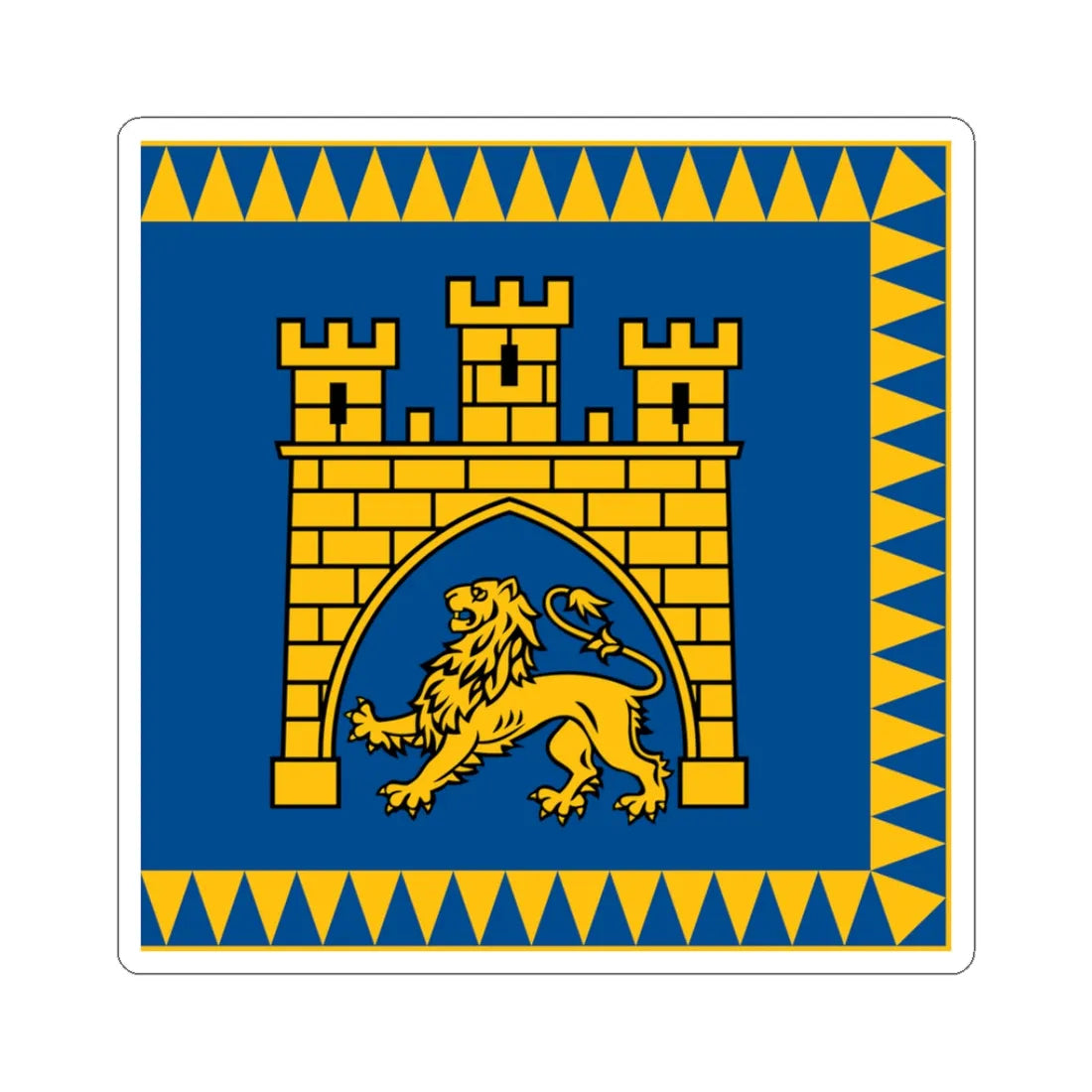 Flag of Lviv (Ukraine) STICKER Vinyl Kiss-Cut Decal 3 Inch White - The Sticker Space