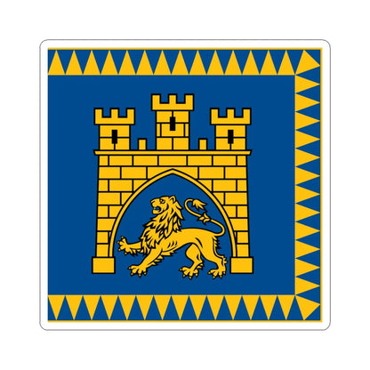 Flag of Lviv (Ukraine) STICKER Vinyl Kiss-Cut Decal 4 Inch White - The Sticker Space