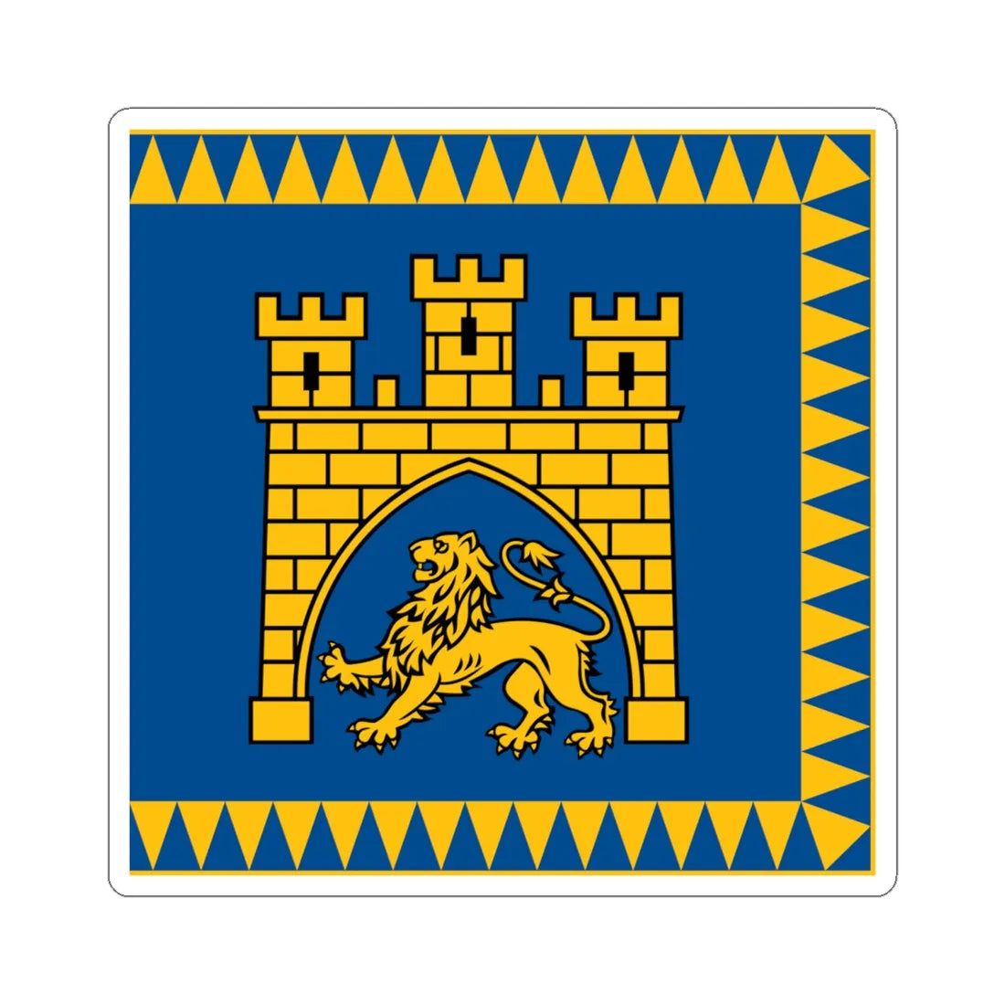 Flag of Lviv (Ukraine) STICKER Vinyl Kiss-Cut Decal 6 Inch White - The Sticker Space