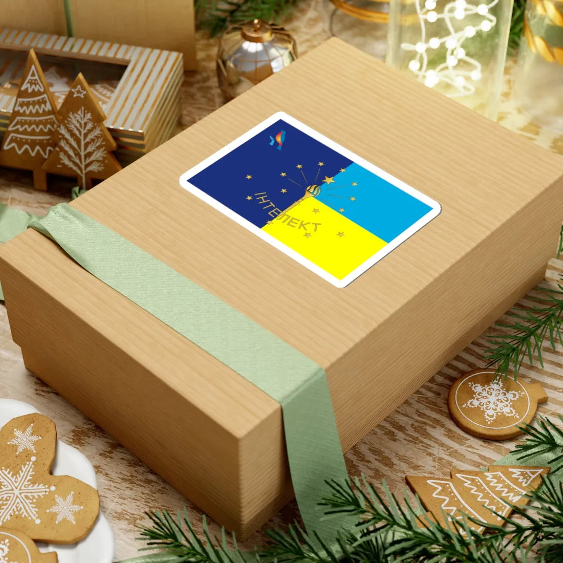 Flag of Lyceum Intellect Kyiv Ukraine (Ukraine) STICKER Vinyl Kiss-Cut Decal - The Sticker Space